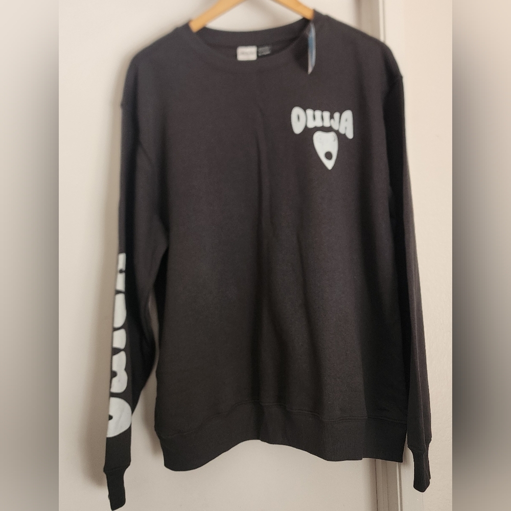 NWT Ouija Board Graphic Dark Grey Crewneck Sweatshirt Sz XL Unisex‎